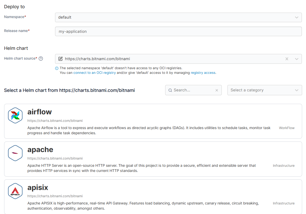 Portainer Helm chart deployment with Bitnami charts airflow apache apisix