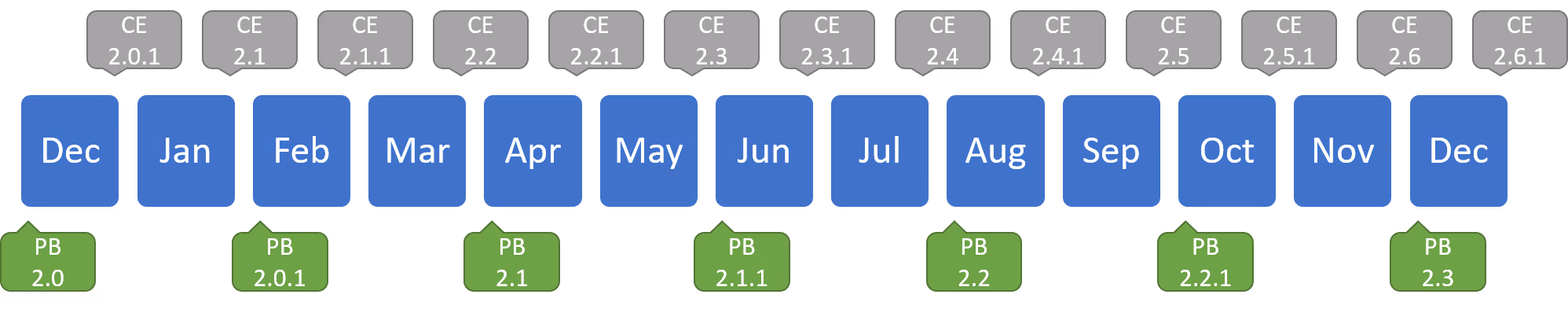 Portainer release cadence for CE and Portainer Business in 2021