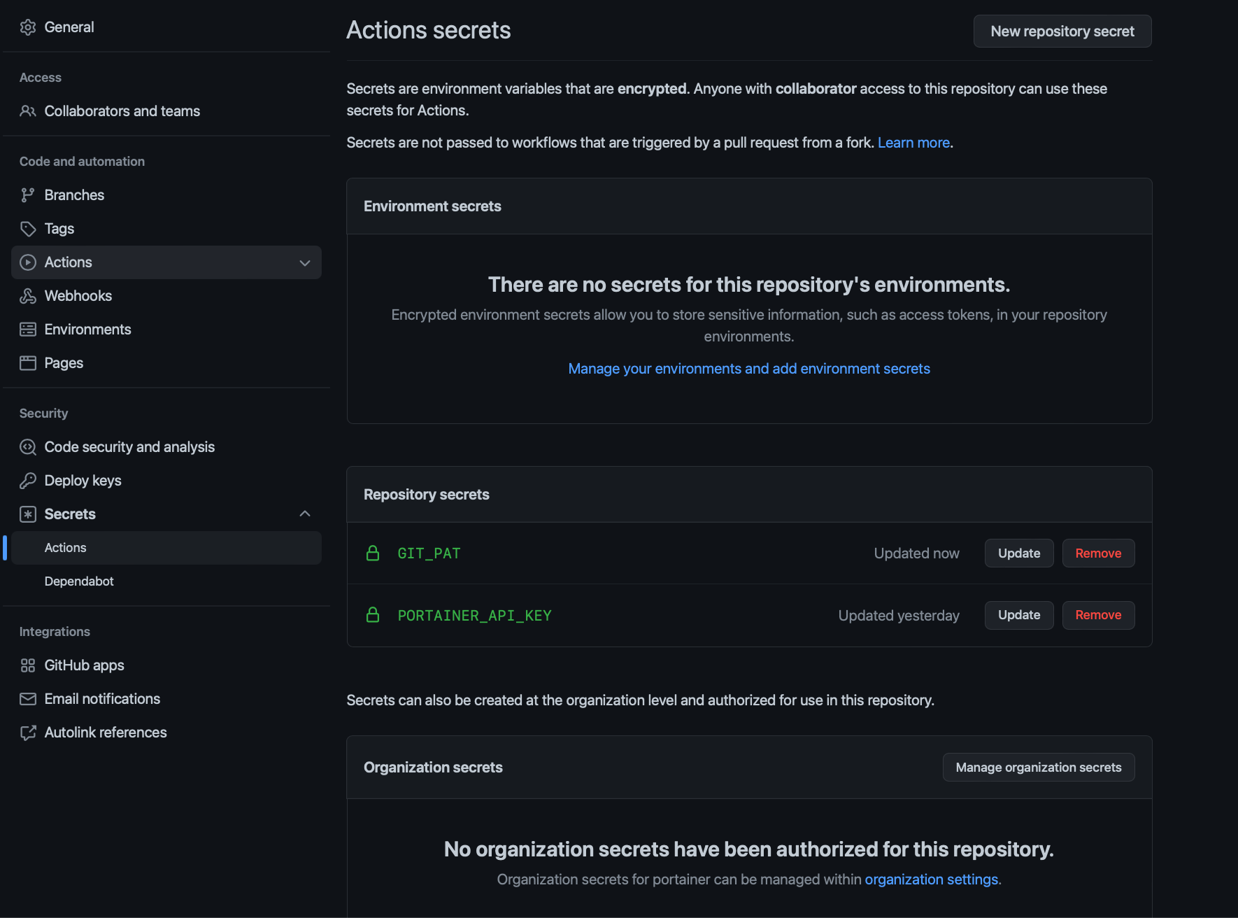 08 - GitHub Actions Secrets