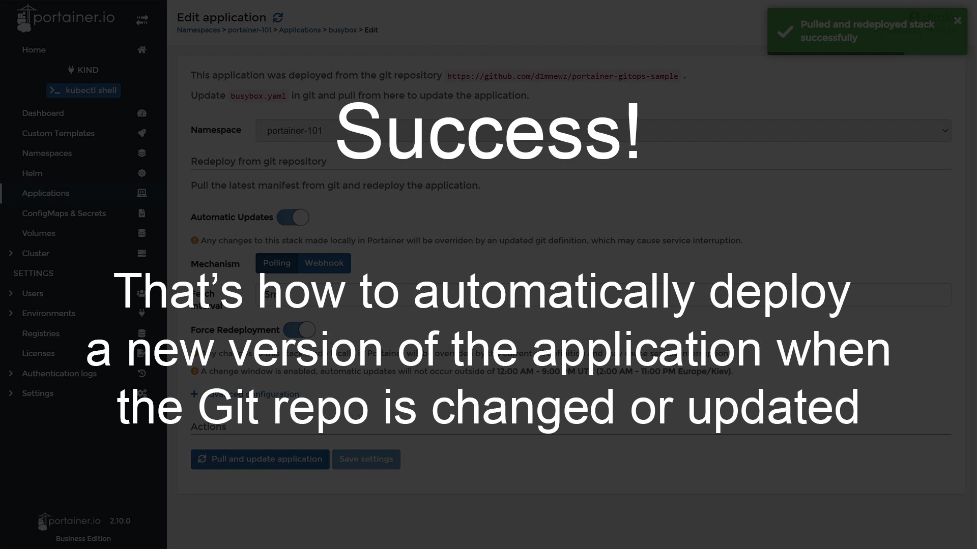 Clickable - Forced redeployment - success