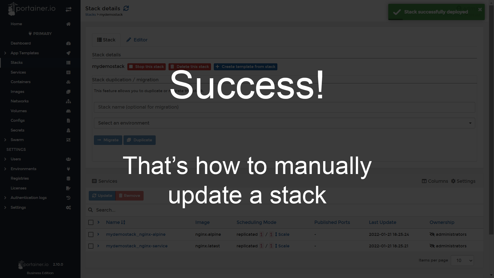 Manually update a stack - slide 8