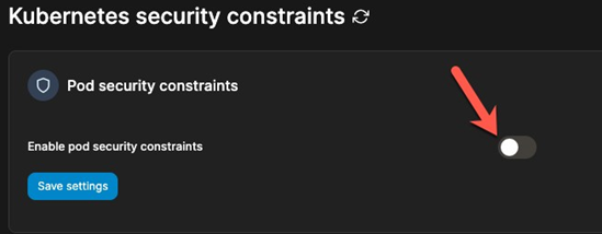 Portainer Pod Security Constraints