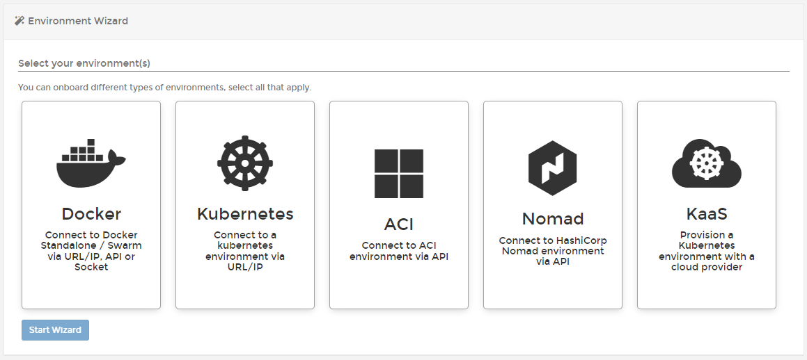 Portainer Add Environment Wizard